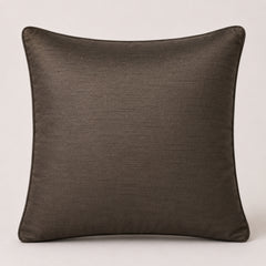 Handcrafted Brown Cushion Cover – 12"x12" | Mirror Dot Embroidery | Premium Poly Cotton | Elegant Decorative Accent