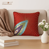 Handcrafted Cushion Cover – Maroon, 12"x12"