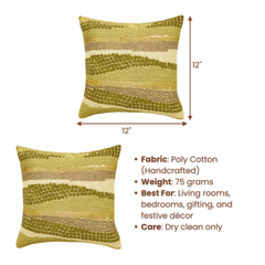 Handcrafted Beige Cushion Cover – 12"x12"