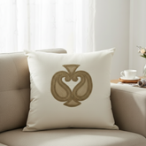 Set of 2 | Handcrafted Beige Cushion Cover – 24"x24", Premium Poly Cotton with Rope Embellished Motif