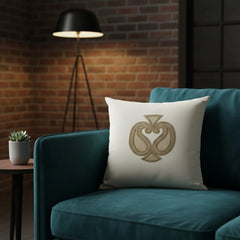 Set of 2 | Handcrafted Beige Cushion Cover – 24"x24", Premium Poly Cotton with Rope Embellished Motif