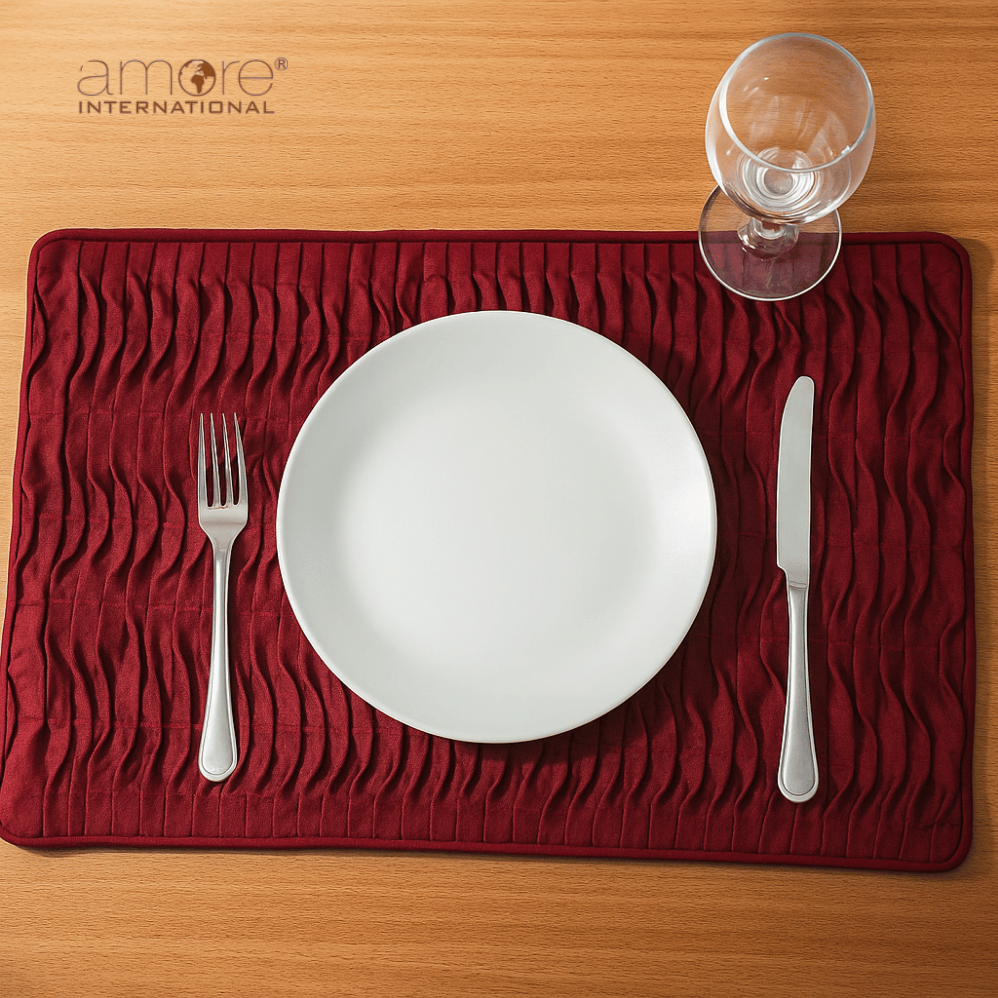 Fabric Crafted Placemat – Maroon, 13"x19"