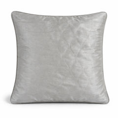 Fabric Crafted Cushion Cover – Beige Ivory | 16"x16" | Poly Cotton Fabric | Elegant Embossed Wavy Pattern Design
