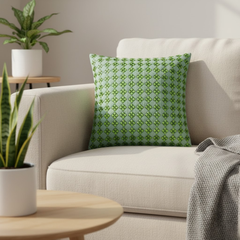 Handcrafted Light Green Cushion Cover – 16"x16", Premium Poly Cotton