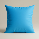 Fabric-Crafted Turquoise Cushion Cover – 16"x16" | Dual-Tone Diagonal Panel Design | Poly Cotton Chenille