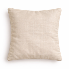 Hand Crafted Cushion Cover – Beige | 16"x16" | Poly Cotton | Textured Panel Design