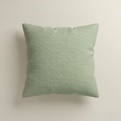 Handcrafted Light Green Cushion Cover – 16"x16", Premium Poly Cotton