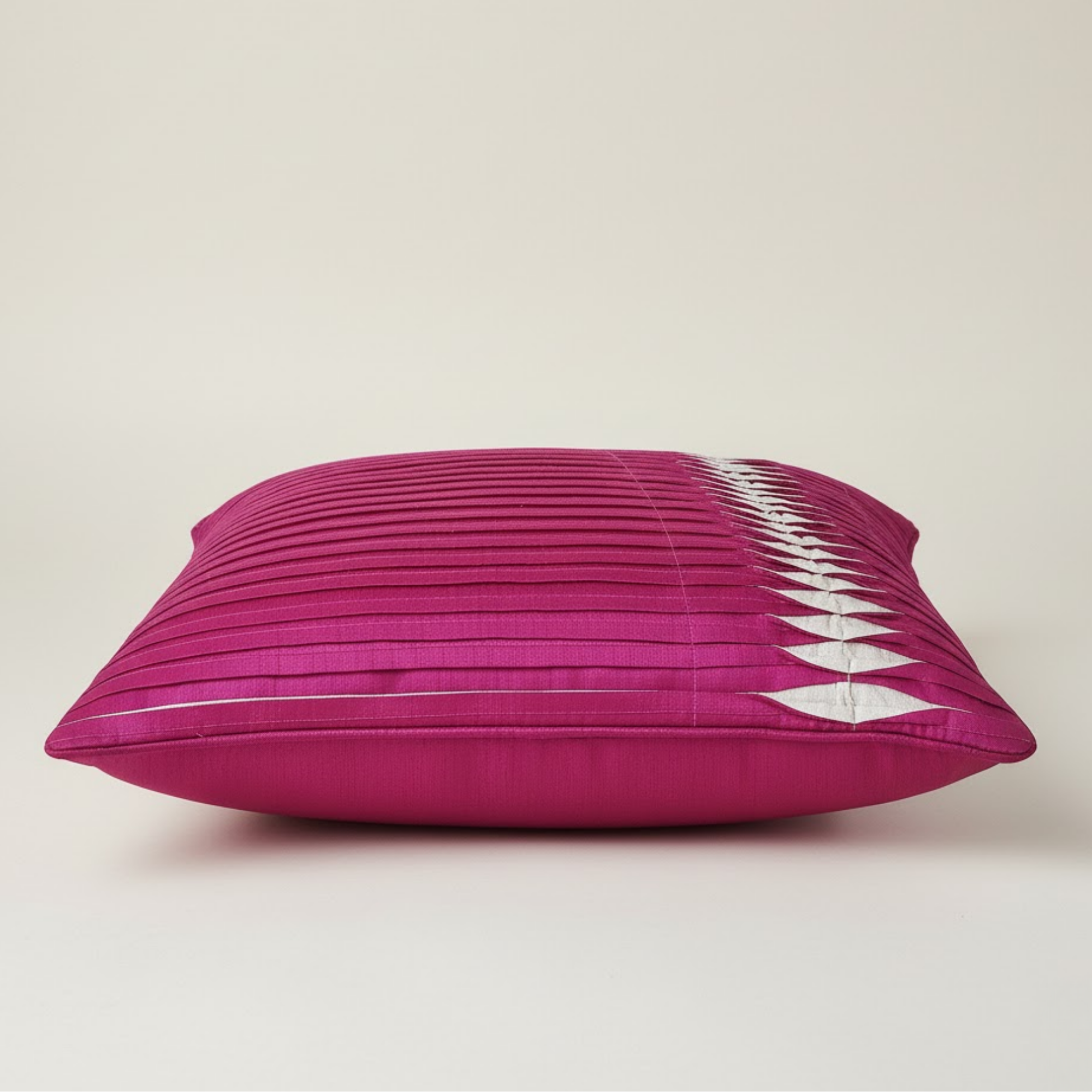 Fabric Crafted Pink Cushion Cover – 16"x16" | Premium Poly Cotton