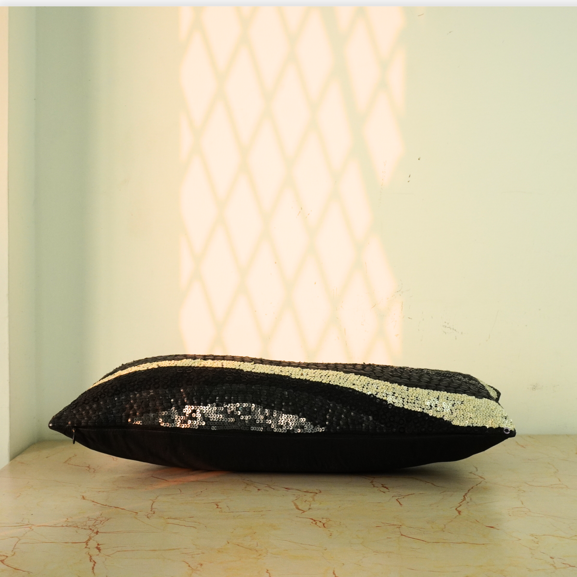 Handcrafted Black Bolster Cover – 19"x8" | Premium Poly Cotton