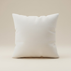 Handcrafted White Cushion Cover – 16"x16" | Decorative Bead & Thread Work | Premium Poly Cotton