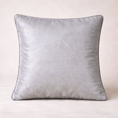 Hand Crafted Cushion Cover – White | 16"x16" | Poly Cotton Fabric | Embroidered Mandala Design