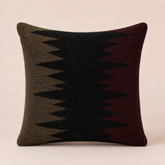 Handcrafted Cushion Cover – Black | 16"x16" | Geometric Woven Decorative Cushion Cover