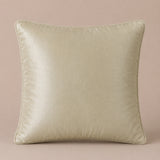 Machine Crafted Beige Cushion Cover – 12"x12" | Geometric Star Patchwork Embroidery | Premium Poly-Cotton Decorative Cushion Cover