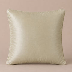Machine Crafted Beige Cushion Cover – 12"x12" | Geometric Star Patchwork Embroidery | Premium Poly-Cotton Decorative Cushion Cover