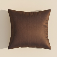 Fabric Crafted Cushion Cover – Brown | 16"x16" | Poly Cotton | Modern Textured Design