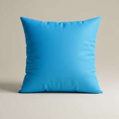Fabric-Crafted Turquoise Cushion Cover – 12"x12" | Dual-Tone Diagonal Panel Design | Poly Cotton Chenille