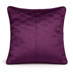 Fabric Crafted Cushion Cover – Mauve | 16"x16" | Poly Cotton Fabric | Elegant Embossed Wavy Pattern Design