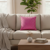 Handcrafted Pink Cushion Cover – 16"x16", Premium Poly Cotton