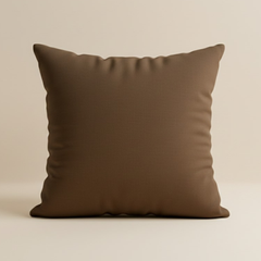 Fabric-Crafted Brown Cushion Cover – 16"x16" | Modern Wave-Pattern Design | Poly Cotton Foam |