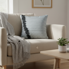 Fabric Crafted Silver Cushion Cover – 16"x16" | Premium Poly Cotton