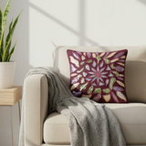 Handcrafted Purple Cushion Cover – 12"x12" | Artistic Multi-Color Embroidered Floral Design | Premium Poly Cotton