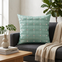 Hand-Crafted Cushion Cover – Green Silver | 16"x16" | Poly-Foam-Cotton | Elegant Festive Accent