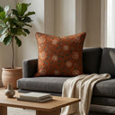 Orange Embroidered Decorative Cushion Cover | 16"x16" Premium Designer Cushion Cover