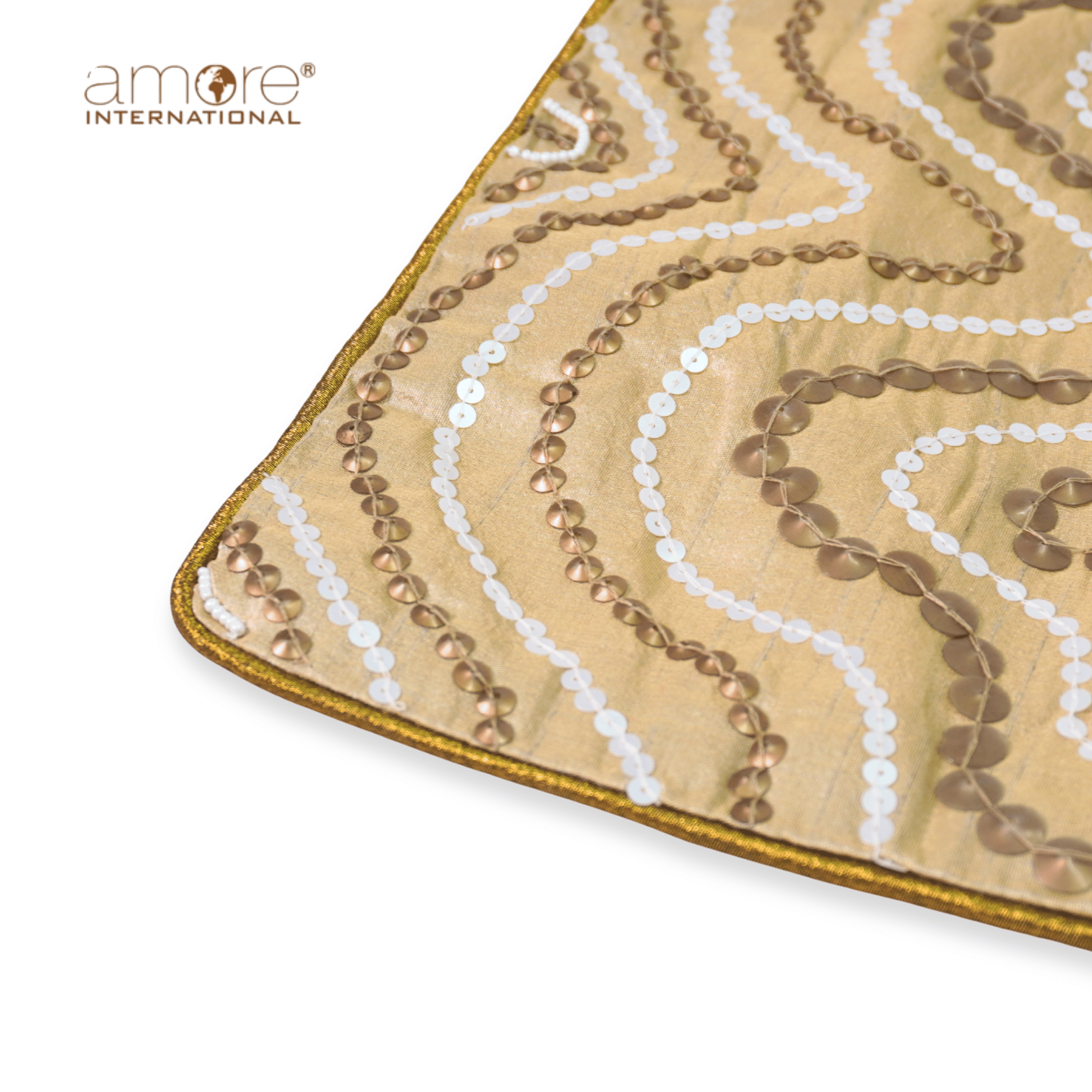 Handcrafted Embroidered Placemat – Beige, 12"x18"