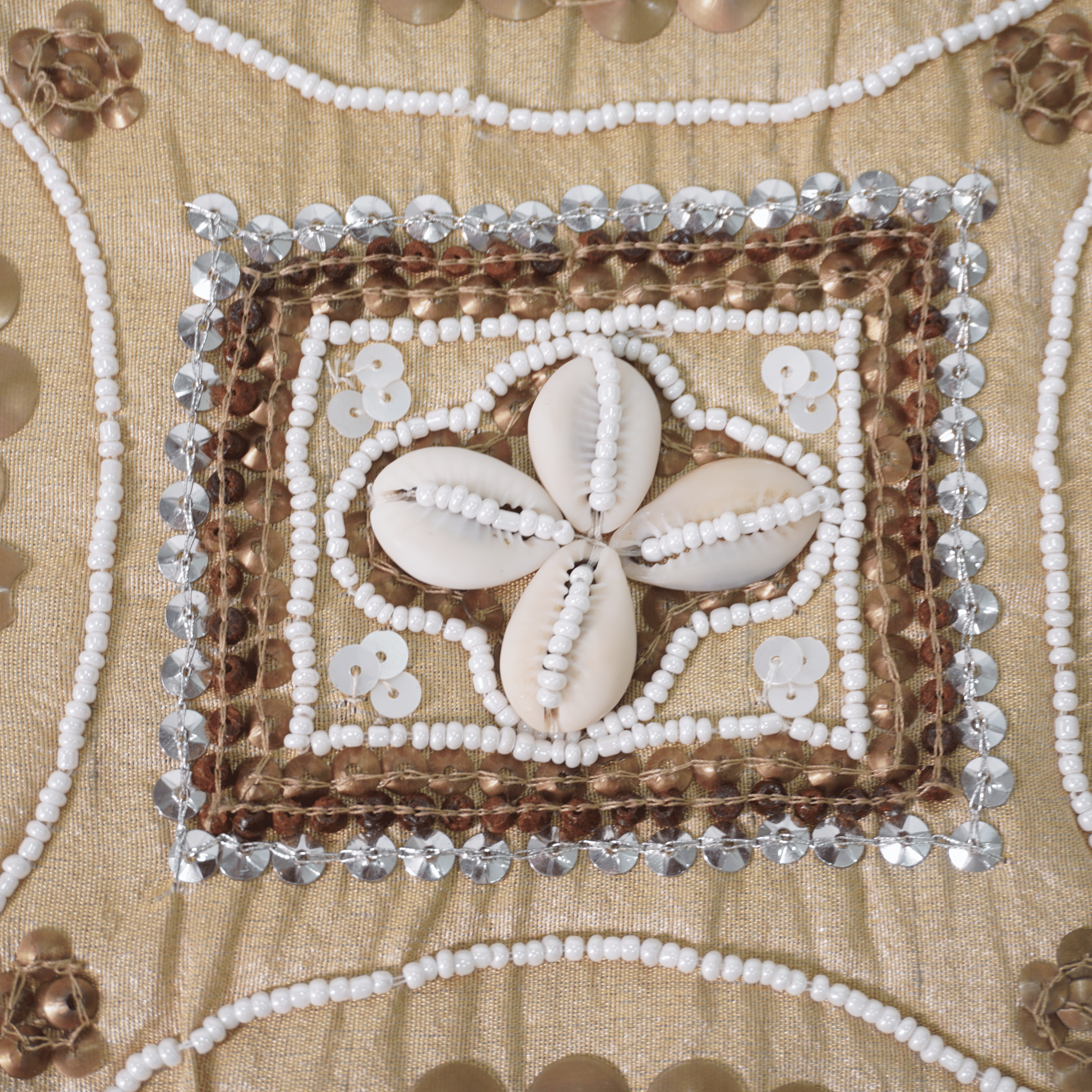 Handcrafted Embroidered Placemat – Beige, 12"x18"