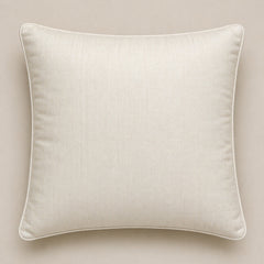 Fabric Crafted Cushion Cover – Off White | 16"x16" | Poly Cotton Foam Fabric | Premium Ribbed Texture Design