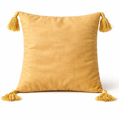 Hand Crafted Cushion Cover – Beige | 16"x16" | Poly Cotton | Embroidered Circle & Motif Design