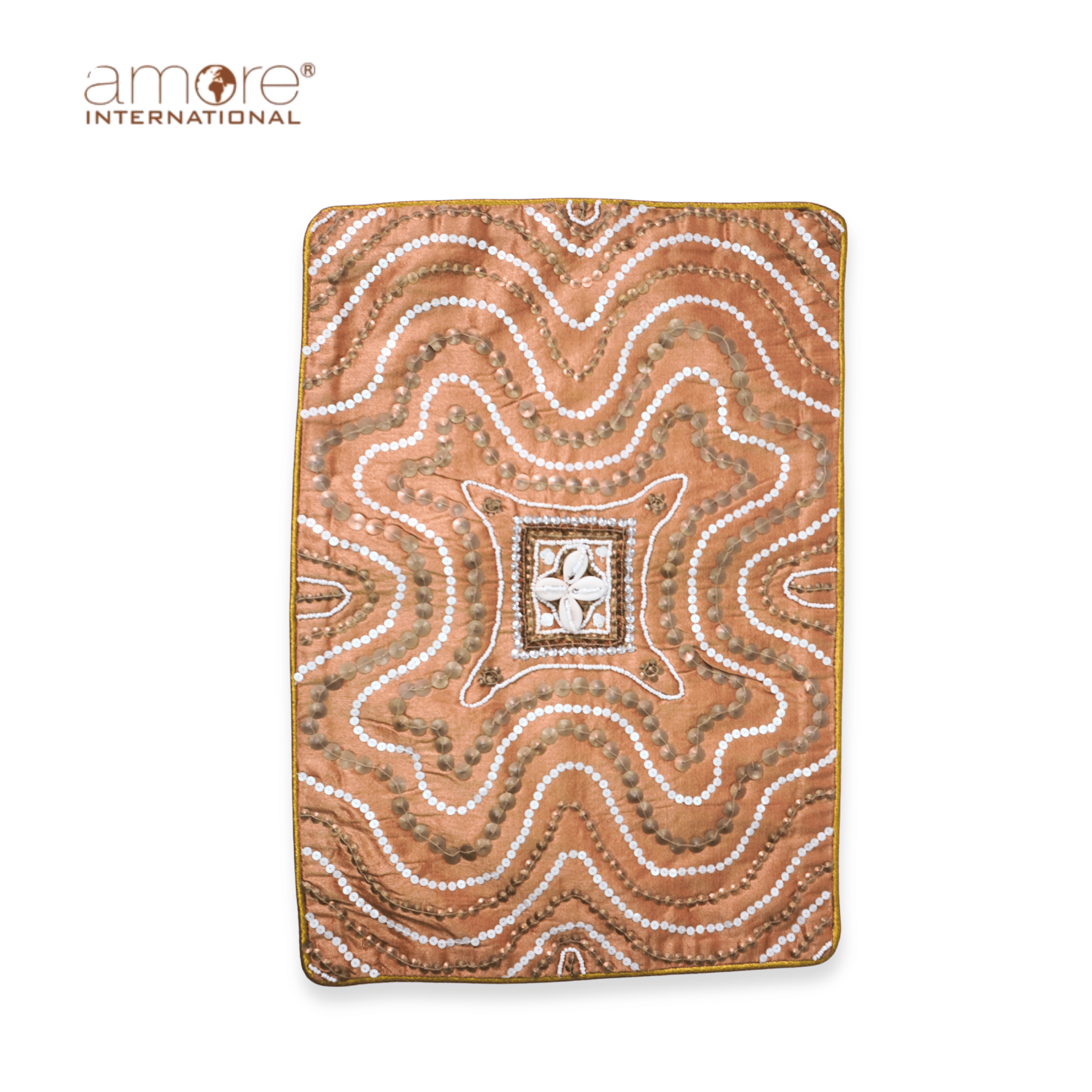 Handcrafted Embroidered Placemat – Bronze, 12"x18"