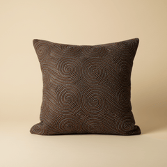 Handcrafted Brown Cushion Cover – 16"x16", Premium Poly Cotton