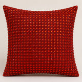 Handcrafted Orange Beaded Cushion Cover – 12"x12" | Premium Poly Cotton | Elegant Handcrafted Design