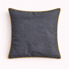 Hand Crafted Cushion Cover – Black | 16"x16" | Poly Cotton | Floral Embroidered Sequin Design