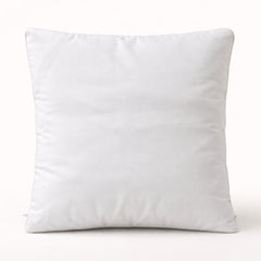 Fabric Crafted Cushion Cover – White | 16"x16" | Poly Cotton Fabric | Premium Woven Panel Design
