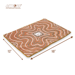 Handcrafted Embroidered Placemat – Bronze, 12"x18"