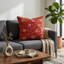 Hand Crafted Cushion Cover – Maroon | 16"x16" | Poly Cotton | Floral Embroidered Sequin Design