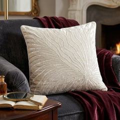 Handcrafted Cushion Cover – White | 16"x16" | Elegant Embroidered Poly-Cotton Matty Cushion Cover