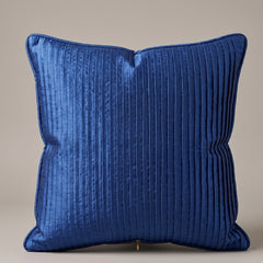 Fabric Crafted Cushion Cover – Navy Blue | 16"x16" | Poly Cotton Foam Fabric | Premium Ribbed Texture Design