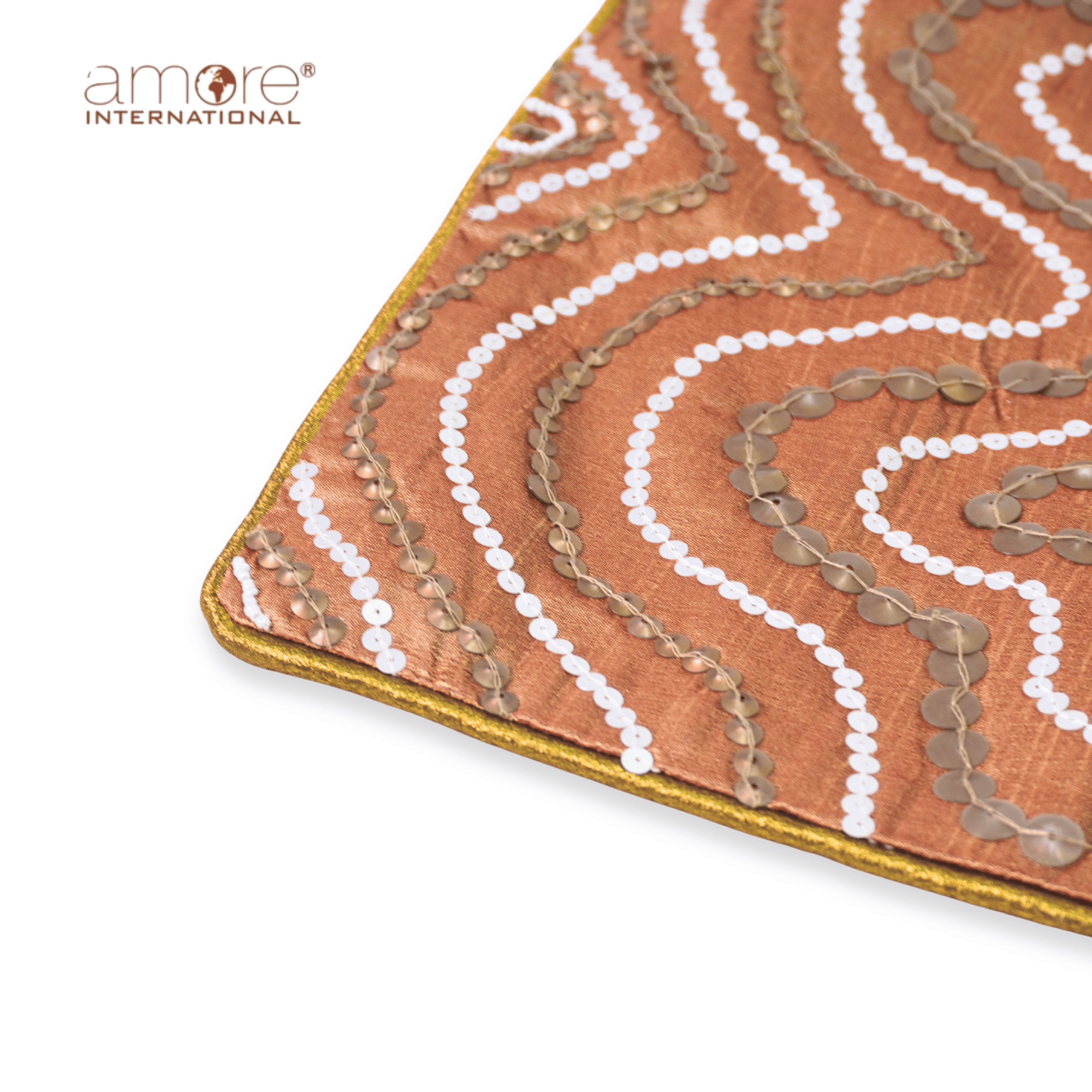 Handcrafted Embroidered Placemat – Bronze, 12"x18"
