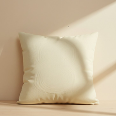 Handcrafted Beige Cushion Cover – 16"x16" | Intricate Traditional Embroidered Motif | Premium Poly Cotton