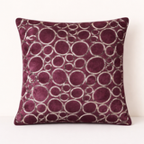Machine-Crafted Orchid Cushion Cover – 16"x16" | Circular Embroidered Design | Premium Poly Channel Fabric
