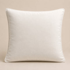 Handcrafted Cushion Cover – White | 16"x16" | Elegant Embroidered Poly-Cotton Matty Cushion Cover