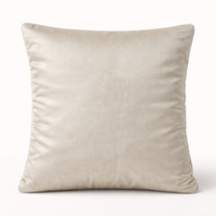 Fabric Crafted Cushion Cover – Light Beige | 16"x16" | Poly Cotton Fabric | Premium Woven Panel Design