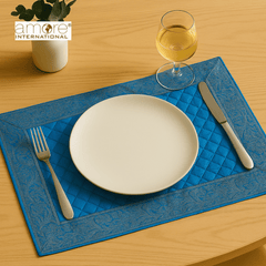 Fabric Crafted Placemat – Turquoise, 13"x19"