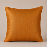 Machine Crafted Orange Cushion Cover – 16"x16" | Geometric Star Patchwork Embroidery | Premium Poly-Cotton Decorative Cushion Cover