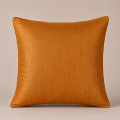 Machine Crafted Orange Cushion Cover – 16"x16" | Geometric Star Patchwork Embroidery | Premium Poly-Cotton Decorative Cushion Cover