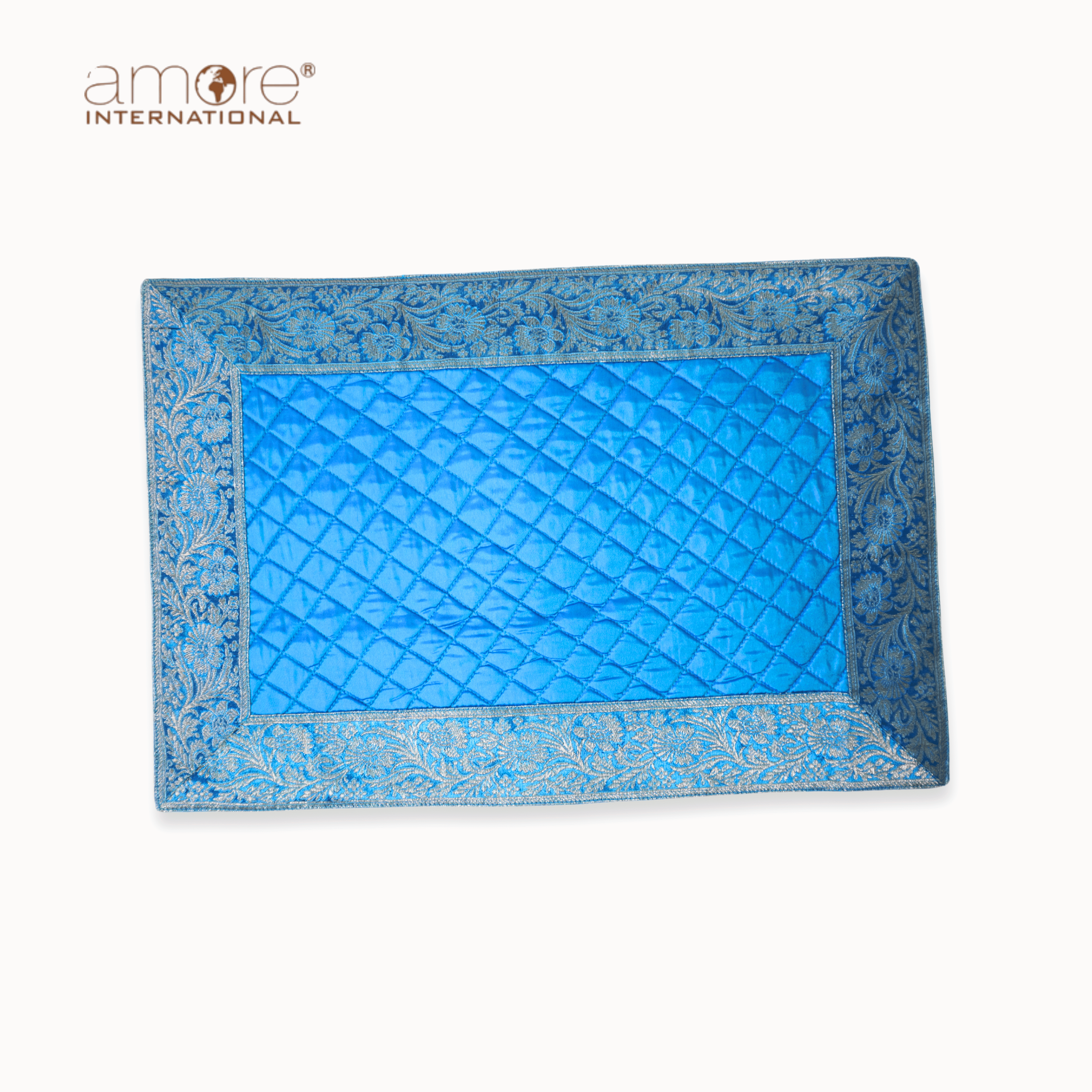 Fabric Crafted Placemat – Turquoise, 13"x19"