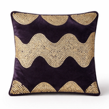 Hand-Crafted Cushion Cover – Black Silver | 16"x16" | Poly Chenille-Cotton | Premium Festive Design